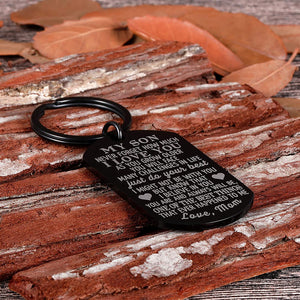 to My Son Christmas Valentine Keychain Gifts from Mom Dad Mother to Son Him Teens Adult Men Teenage Boys Kids Birthday Graduation Sweet Sixteen Going to College Guys Males Wedding Gifts Presents