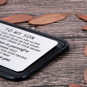 Mom to My Son Christmas Wallet Card Inserts Valentine Gifts for Step Son from Mom Mothers Day Graduation Sweet 16 18 21 Birthday Love Note for Him Teens Adult Men Teenage Boys Kids Inspirational Gift
