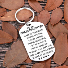 Load image into Gallery viewer, Granddaughter Christmas Stocking Gifts Inspirational Keychain Jewelry from Grandma Grandpa to Granddaughter Valentine for Grand Kids Her Teen Adult Women Teenage Girls Mothers Day Graduation Gifts
