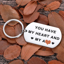 Load image into Gallery viewer, Valentine Day Gifts Keychain for Him Husband Boyfriend Christmas You Have My Heart and My As Anniversary Birthday Gifts for Man Fiance Groom Engagement Wedding Couple Gifts Gag Present from Her

