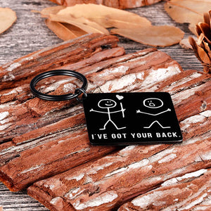 I’ve Got Your Back Keychain Funny Stick Figures Best Friend Gag Gifts for Her Him BFF Friend Brother Sister Besties Boyfriend Birthday Christmas Valentine Graduation Friendship Gift for Women Men