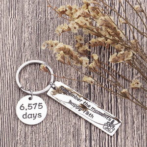 18th Birthday Gifts Keychain For Son Daughter Teenage Girls Boys From Dad Mom Young Men Women Birthday Gifts Key Ring For boyfriend Girlfriend Him Her Best Friends Bff Teens Sisters