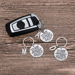 Inspirational Christmas Gifts for Son Daughter Keychain Personalized Initial Charm Valentine Women Men Friends Teens Sweet 16 Birthday College Graduation Gifts for Teenage Boy Girls Gifts Him Her
