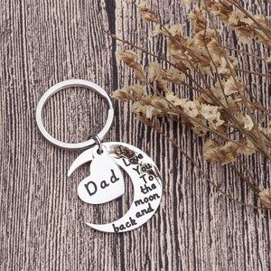 Dad Christmas Gifts Keychain Fathers Day Birthday Gifts For Daddy Step Dad To Be Husband From Daughter Son Kids Wife I Love You To The Moon Key Ring Father Of The Bride Wedding Anniversary Men Him