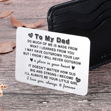 Load image into Gallery viewer, Daughter To My Dad Wallet Insert Card Gifs For Dad Fathers Day Gifs Dad Valentine Birthday From Daughter To Step Dad To Be Husband Kids I Love You Dad Step Father Figure Wedding Men Him
