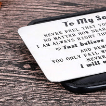 Load image into Gallery viewer, to My Grandson Wallet Card Inserts Christmas Valentine Gifts for Grandson from Grandma Grandpa Graduation Fathers Day Sweet 16th Birthday Gifts for Him Teens Adult Men Teenage Boys Inspirational
