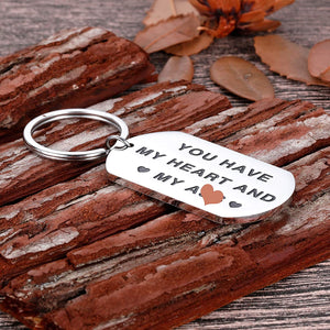 Valentine Day Gifts Keychain for Him Husband Boyfriend Christmas You Have My Heart and My As Anniversary Birthday Gifts for Man Fiance Groom Engagement Wedding Couple Gifts Gag Present from Her