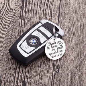 Gifts for Step Mother New Mom Keychain Wife Birthday Gifts Keychain Mothers Day Gifts From Husband Anniversary Wedding Gifts For Mother Of The Bride Groom Presents From Daughter Son Kids Key Tag