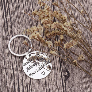 Fathers Day Gifts For Dad Keychain Birthday Gifts For Step Dad From Daughter Son Kids Wife Always Be Your Little Girl Key Ring Father In Law Dad Of The Bride Wedding Anniversary Men Him