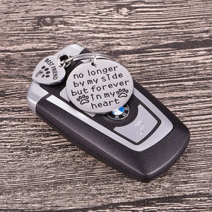 Pet Cat Dog Memorial Keychain Gifts for Pet Owner Dog Mom Dad Remembrance Memory Sympathy Gifts for Loss of Dog Pet Loss Gifts Keepsake for Dog Lover Forever in My Heart Paw Print Keyring
