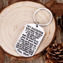 Load image into Gallery viewer, To My Daughter Keychain Christmas Gifts for daughter from Mom Dad Father Inspirational Stocking Stuffers For Her From Teen Adult Women Teenage Girls Kids Birthday Gradation Wedding Presents
