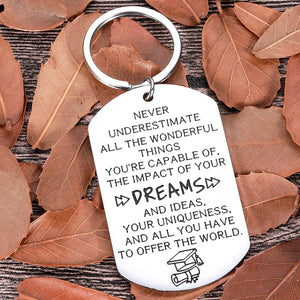 Graduation Gifts 2021 for Him Her Class of 2021 Seniors Students Keychain Graduation Masters Nurses Students College Medical Primary High School Gifts for Women Men Kids Daughter Son Graduates