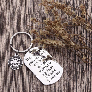 Firefighter Keychain gifts For Men Him Fireman Husband Boyfriend First Responder Gifts I Love You Key chain For Anniversary Birthday Wedding Gifts For Hubby Valentine Gifts Firefighter charm