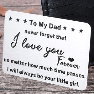 To My Dad Gifts From Daughter To Father Wallet Insert Card For Dad Fathers Day Valentine Birthday Gifts Daughter To Step Dad I Love You Father Of The Bride Step Father Figure Wedding Men Him