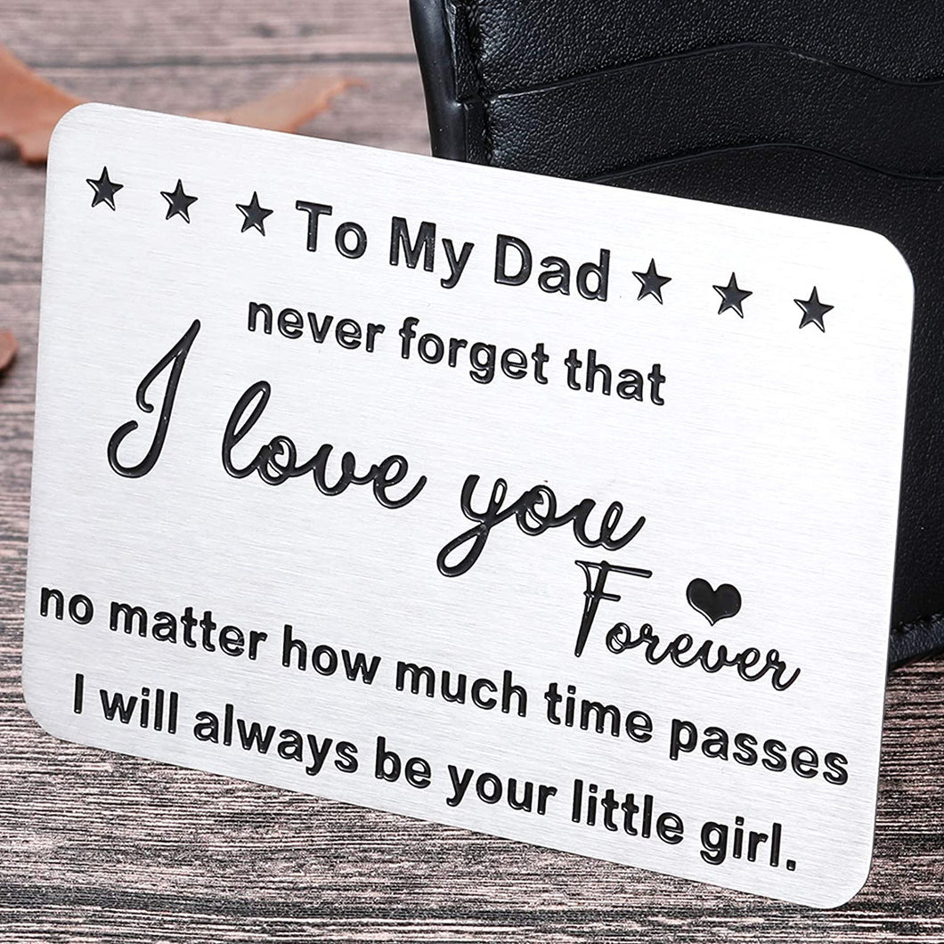 To My Dad Gifts From Daughter To Father Wallet Insert Card For Dad Fathers Day Valentine Birthday Gifts Daughter To Step Dad I Love You Father Of The Bride Step Father Figure Wedding Men Him