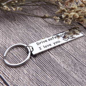 Drive Safe I Love You Keychain Christmas Birthday Gifts for Boyfriend Husband Dad New Driver