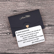 Load image into Gallery viewer, to My Daughter Wallet Card Inserts Christmas Valentine Gifts for Daughter from Mom Dad Mothers Day Inspirational Sweet 16th Birthday Love Note for Her Teens Adult Women Teenage Girls Graduation Gifts

