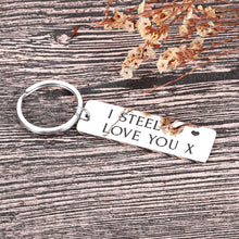 Load image into Gallery viewer, 11th Wedding Anniversary Steel Gifts for Him Her Keychain I Steel Love You Husband Wife 11th Valentine Gifts for Men Women Hubby Wifey Old Couple Gifts for Christmas Funny Boyfriend Girlfriend
