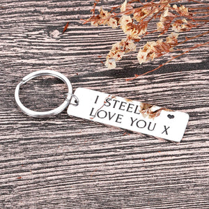 11th Wedding Anniversary Steel Gifts for Him Her Keychain I Steel Love You Husband Wife 11th Valentine Gifts for Men Women Hubby Wifey Old Couple Gifts for Christmas Funny Boyfriend Girlfriend