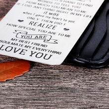 Load image into Gallery viewer, To My Husband Wallet Card Insert Valentine’s Day Gifts For Him Men From Wife To Hubby Husband To Be Wedding Anniversary Birthday Christmas Stocking Suffers Gifts I Love You Note Engagement Gifts

