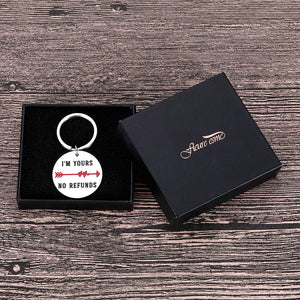 Boyfriend Girlfriend Christmas Birthday Gifs Funny I’m Yours Keychain Valentine Day for Him Her Husband Wife Anniversary for Man Women Fiance Bride Groom Engagement Wedding Keychain