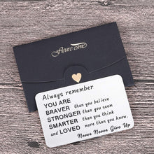 Load image into Gallery viewer, Wallet Card Insert Inspirational Christmas Valentine Gifts For Teen Guys Girls Women Men 2021 Gradation Gifts For Son Daughter Graduates Teenage Coming of Age Birthday For Teens Him Her
