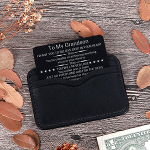 To My Grandson Christmas Wallet Card Inserts Valentine Gifts for Grandson from Grandma Grandpa Graduation Fathers Day Sweet 16th Birthday Gifts For Him Teens Adult Men Teenage Boys Inspirational