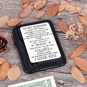 To My Husband Wallet Card Insert Valentine’s Day Gifts For Him Men From Wife To Hubby Husband To Be Wedding Anniversary Birthday Christmas Stocking Suffers Gifts I Love You Note Engagement Gifts