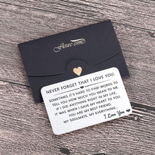 Load image into Gallery viewer, Husband Wife Wallet Card Insert Valentine Christmas Gifts for Him Her Men Husband Anniversary from Wife Girlfriend Stocking Suffers Birthday Gift I Love You Note Wedding Engagement Gifts Fiance Groom
