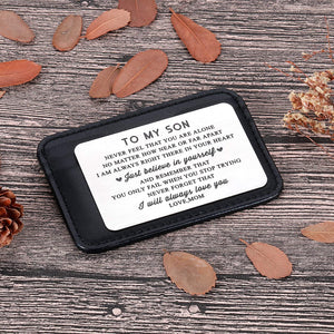 Mom to My Son Christmas Wallet Card Inserts Valentine Gifts for Step Son from Mom Mothers Day Graduation Sweet 16 18 21 Birthday Love Note for Him Teens Adult Men Teenage Boys Kids Inspirational Gift