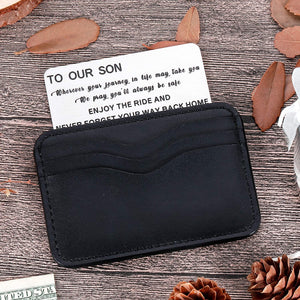 To My Son Christmas Wallet Card Inserts Valentine Gifts for Son from Mom Dad Mothers Day Inspirational Sweet 16th Birthday Love Note For Him Teens Adult Men Teenage Boys Graduation Gifts
