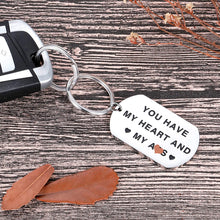 Load image into Gallery viewer, Valentine Day Gifts Keychain for Him Husband Boyfriend Christmas You Have My Heart and My As Anniversary Birthday Gifts for Man Fiance Groom Engagement Wedding Couple Gifts Gag Present from Her
