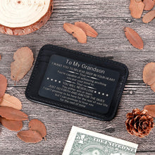 Load image into Gallery viewer, To My Grandson Christmas Wallet Card Inserts Valentine Gifts for Grandson from Grandma Grandpa Graduation Fathers Day Sweet 16th Birthday Gifts For Him Teens Adult Men Teenage Boys Inspirational
