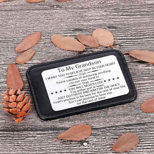 to My Grandson Wallet Card Inserts Christmas Valentine Gifts for Grandson from Grandma Grandpa Graduation Fathers Day Sweet 16th Birthday Gifts for Him Teens Adult Men Teenage Boys Inspirational