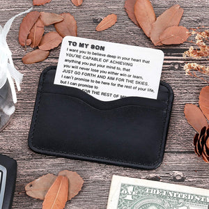 Mom To Son Wallet Card Inserts Christmas Valentine Graduation Gifts For Step Son From Mom Mothers Day Sweet 16 18 21 Birthday Love Note For Him Teens Adult Men Teenage Boys Kids Inspirational Gifts