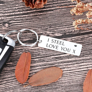 11th Wedding Anniversary Steel Gifts for Him Her Keychain I Steel Love You Husband Wife 11th Valentine Gifts for Men Women Hubby Wifey Old Couple Gifts for Christmas Funny Boyfriend Girlfriend