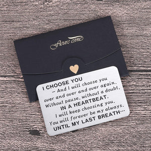 Wife Husband Christmas Wallet Card Insert Valentine Gifts for Him Her Men Husband Anniversary from Wife Girlfriend Stocking Suffers Birthday Gift I Love You Note Wedding Engagement Gifts Fiance Groom