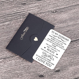 To My Husband Wallet Card Insert Valentine’s Day Gifts For Him Men From Wife To Hubby Husband To Be Wedding Anniversary Birthday Christmas Stocking Suffers Gifts I Love You Note Engagement Gifts