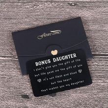 Load image into Gallery viewer, To My Step Daughter Wallet Card Inserts Christmas Valentine Gifts For Step Daughter From Step Mom Mothers Day Inspirational 16 18 Birthday Memento For Her Adult Women Teenage Girls Graduation Gifts
