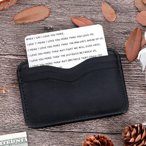 Husband Wife Wallet Insert Card Christmas Gifts for Him Her Men Husband Valentine from Wife Girlfriend Boyfriend Anniversary Birthday Gifts Love Note Wedding Gifts for Groom Bride Deployment Gifts