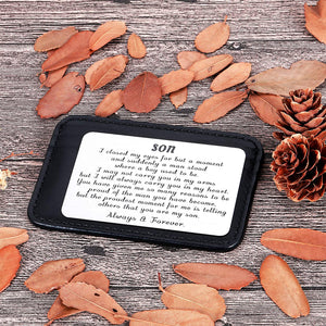 Mom Dad To My Son Valentine Wallet Card Inserts Graduation Gifts for Son from Mothers Fathers Day Christmas Inspirational Sweet 16th Birthday Love Note For Him Teens Adult Men Teenage boys Gifts