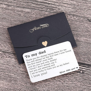 Daughter to Dad Wallet Insert Card Gifts For Dad Valentine Fathers Day Birthday Gifts From Daughter To My Step Dad To Be Husband Kids I Love You Father Of The Bride Step Father Men Him