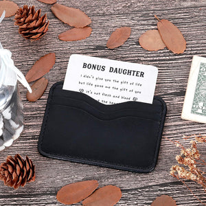to My Bonus Daughter Wallet Card Inserts Christmas Valentine Gifts for Step Daughter from Step Mom Mothers Day Inspirational 16 18 Birthday Memento for Her Adult Women Teenage Girls Graduation Gifts