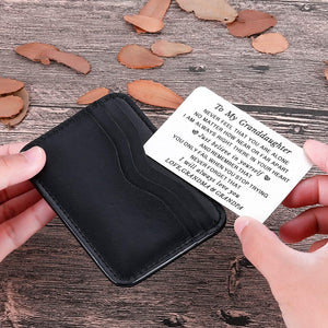 To My Granddaughter Wallet Card Inserts Christmas Valentine Gifts for Grandchild from Grandma Grandpa Graduation Mothers Day Sweet 16th Birthday Gifts For Her Teens Adult Women Girls Inspirational