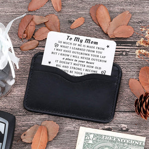 Son to Mom Wallet Insert Card Christmas Gifts for mom Mothers Day Gifts Mum Valentine Birthday from Son to Step mom to Be Wife Kids I Love You Mom Step Mother Figure Wedding Her Women