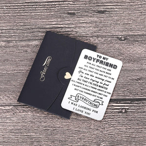 to My Boyfriend Christmas Valentine Gifts Wallet Card Insert for Him Men from Girlfriend to Boyfriend Husband to Be Stocking Suffers Anniversary Birthday Gifts I Love You Note Engagement Gifts Fiance