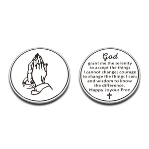 Christian Catholic Gifts for Women Men Kids Token Religious Inspirational Easter Gifts for Him Bible Verse Faith Graduation God Biblical Teenage Girl Christmas Cancer Patients Gifts Double-Sided Coin Me